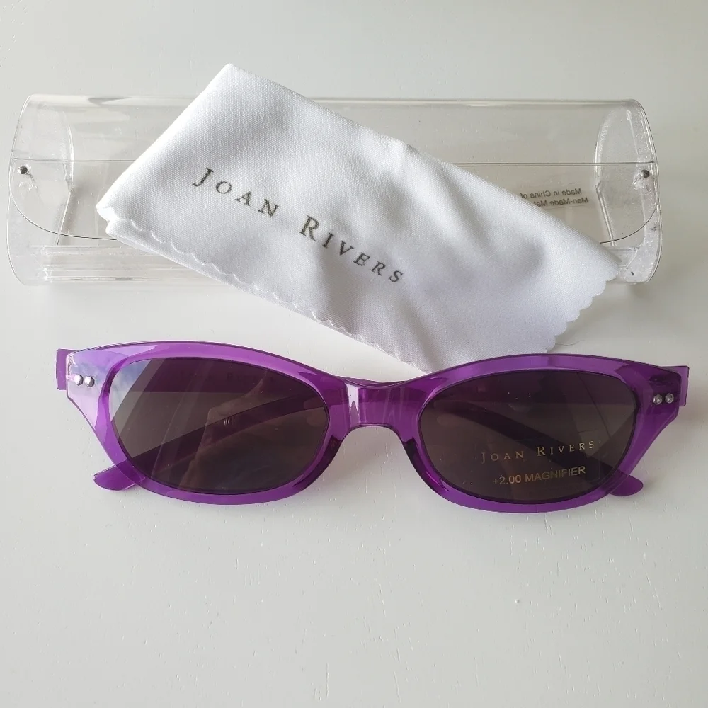 JOAN RIVERS HIGH TECH FLEX MAGNIFIER READING GLASSES PURPLE 2.0
